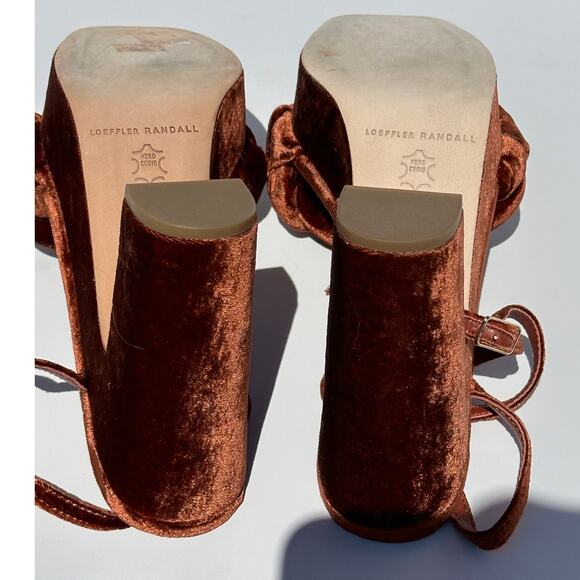 Loeffler Randall Fae Velvet Open Toe Platform Heels Sandals Sz 6 NIB Spice $425 - Picture 13 of 16